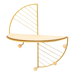 Poyraz Ferforje Duvar Rafı - Gold