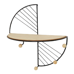 Poyraz Ferforje Duvar Rafı - Siyah